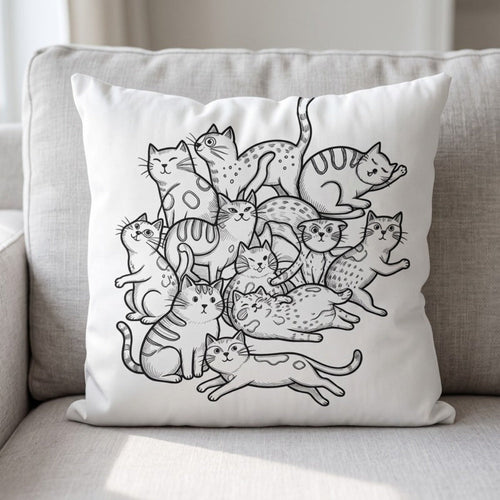 True Haven | Doodle Coloring Pillow Cover – Plush Comfort for Better Sleep, Hypoallergenic Materials