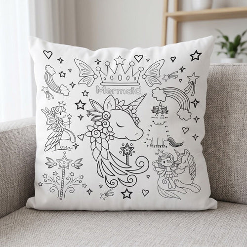 True Haven | Doodle Coloring Pillow Cover – Plush Comfort for Better Sleep, Hypoallergenic Materials