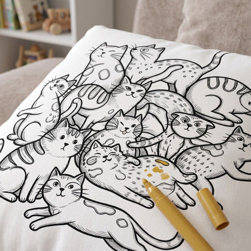 True Haven | Doodle Coloring Pillow Cover – Plush Comfort for Better Sleep, Hypoallergenic Materials