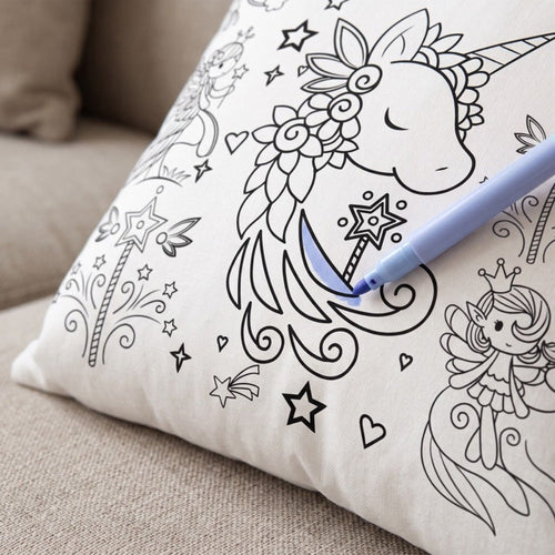 True Haven | Doodle Coloring Pillow Cover – Plush Comfort for Better Sleep, Hypoallergenic Materials