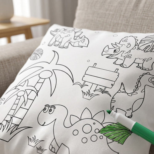 True Haven | Doodle Coloring Pillow Cover – Plush Comfort for Better Sleep, Hypoallergenic Materials