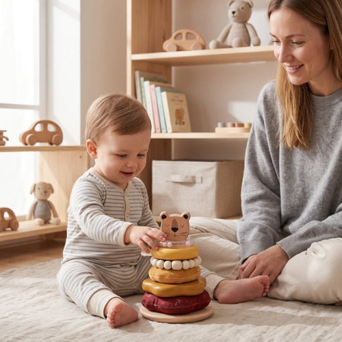 True Haven | Acorn Wooden Stacking Toy – Durable Playtime Favorite, Non-Toxic Materials