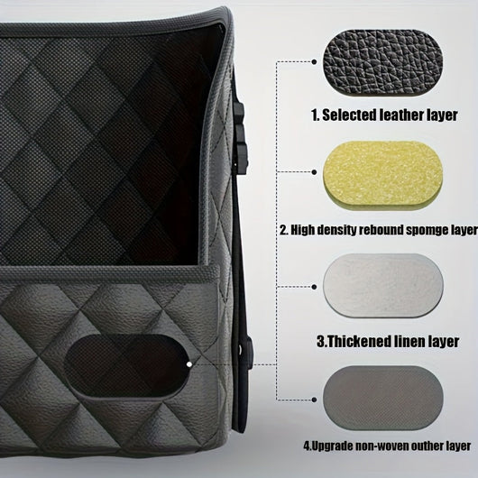 True Haven | Car Seat Back Organizer – Large Capacity Storage, Durable Faux Leather with Mesh Pockets