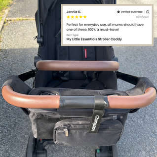 True Haven | Universal Stroller Organizer Caddy – Multi-Pocket Bottle & Phone Holder, Durable Oxford Fabric