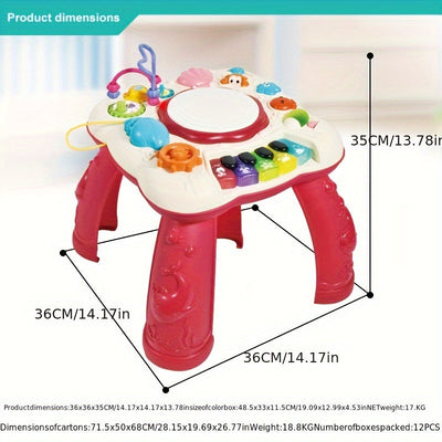 True Haven | Early Learning Musical Activity Table – Lights, Sounds & Shape Recognition, Great for Toddlers