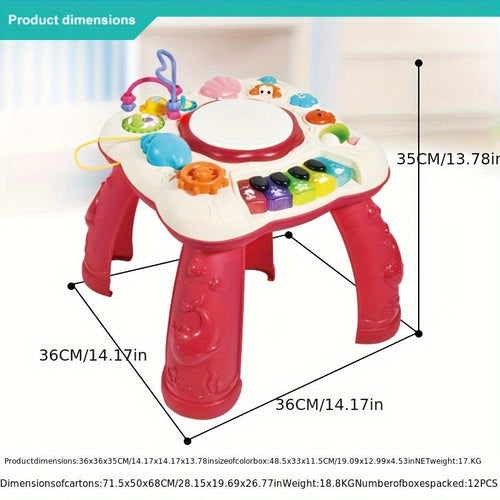 True Haven | Early Learning Musical Activity Table – Lights, Sounds & Shape Recognition, Great for Toddlers