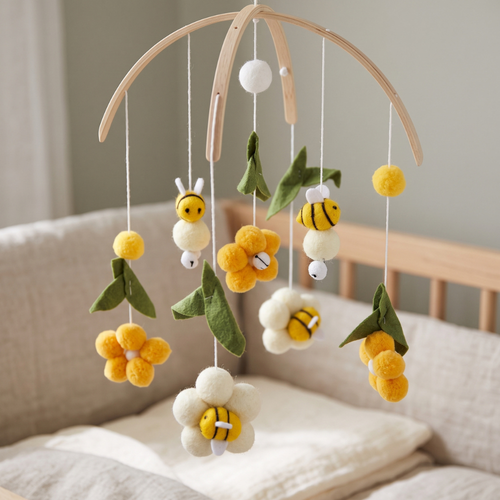 True Haven | Wren Baby Crib Mobile – Cozy Support for Naptime & Bedtime, Machine Washable