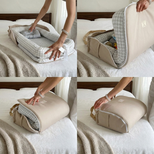 True Haven | Portable Safety Newborn Sleeping Crib – Cozy Support for Naptime & Bedtime, Machine Washable
