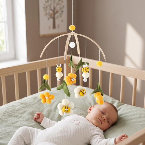 True Haven | Wren Baby Crib Mobile – Cozy Support for Naptime & Bedtime, Machine Washable