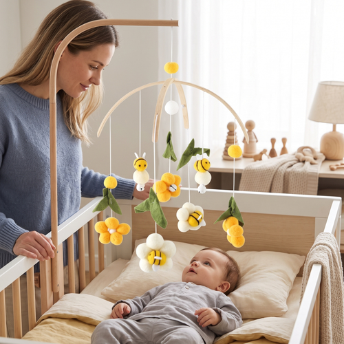 True Haven | Wren Baby Crib Mobile – Cozy Support for Naptime & Bedtime, Machine Washable