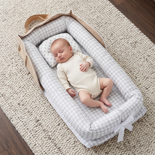 True Haven | Portable Safety Newborn Sleeping Crib – Cozy Support for Naptime & Bedtime, Machine Washable