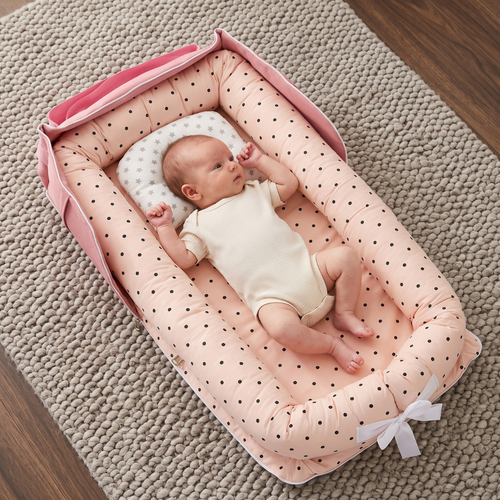 True Haven | Portable Safety Newborn Sleeping Crib – Cozy Support for Naptime & Bedtime, Machine Washable