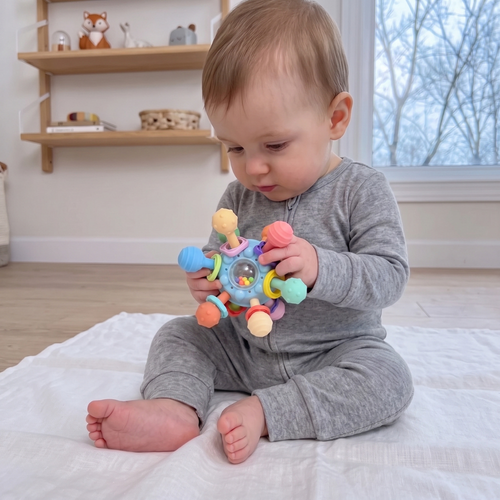 True Haven | Montessori Sensory Teether Toy – Durable Playtime Favorite, Non-Toxic Materials