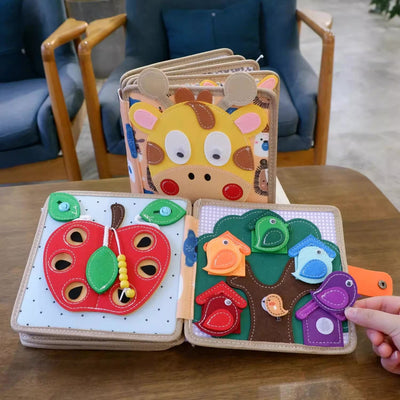 True Haven | Giraffe Quiet Book – Felt Busy Book for Toddlers, Compact & Portable