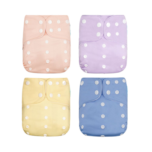 True Haven | Reusable Cloth Nappies (4-Pack) – Waterproof & Leak-Resistant, Adjustable Sizing