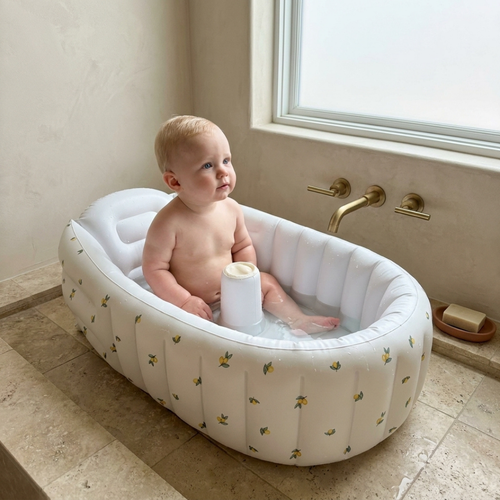 True Haven | Inflatable Baby Bath Tub – Cozy Post-Bath Comfort, Ultra-Soft Materials