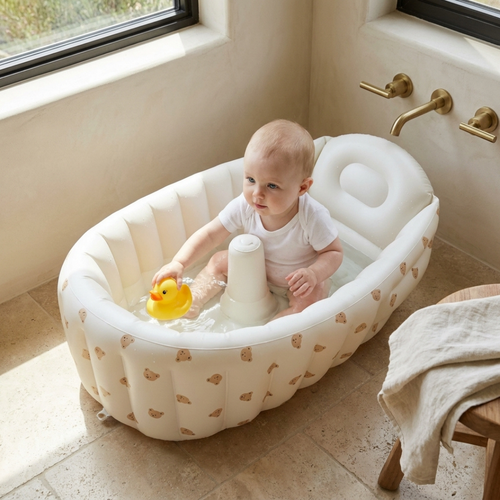 True Haven | Inflatable Baby Bath Tub – Cozy Post-Bath Comfort, Ultra-Soft Materials