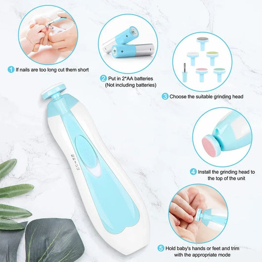 True Haven | Electric Baby Nail Trimmer Set – Safe & Gentle Grooming, Quiet Operation