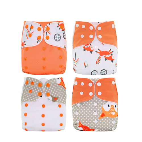 True Haven | Reusable Cloth Nappies (4-Pack) – Waterproof & Leak-Resistant, Adjustable Sizing