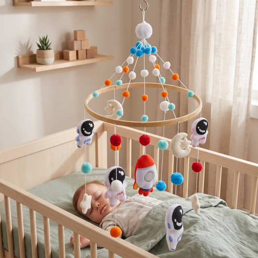 True Haven | Wren Baby Crib Mobile – Cozy Support for Naptime & Bedtime, Machine Washable