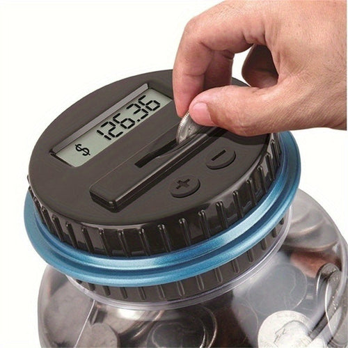 True Haven | SmartSave LCD Coin Counting Jar – Automatic Coin Counting, Fun Way to Teach Kids Saving