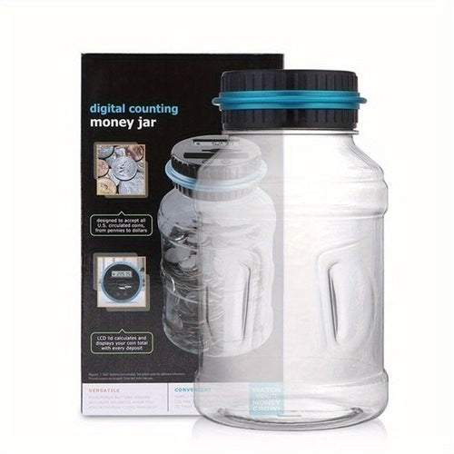 True Haven | SmartSave LCD Coin Counting Jar – Automatic Coin Counting, Fun Way to Teach Kids Saving
