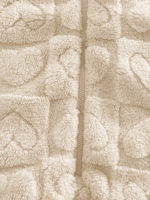 True Haven | Newborn Baby Girl Fuzzy Hooded Jumpsuit – Soft Flannel Fabric, Easy Zip-Up Design