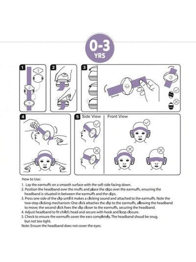 True Haven | Baby Ear Muffs – Reduces Loud Noise, Comfortable Adjustable Fit