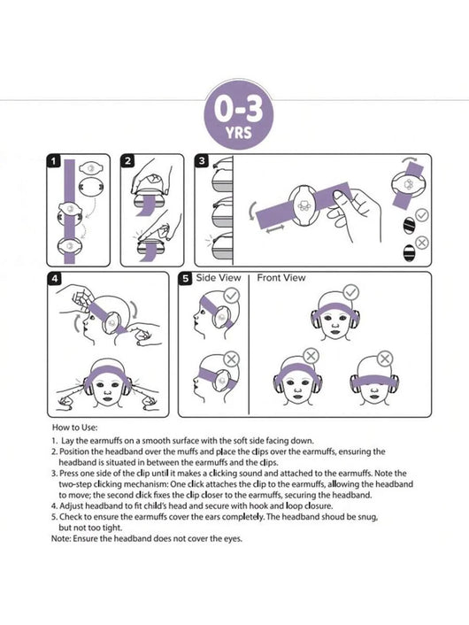 True Haven | Baby Ear Muffs – Reduces Loud Noise, Comfortable Adjustable Fit