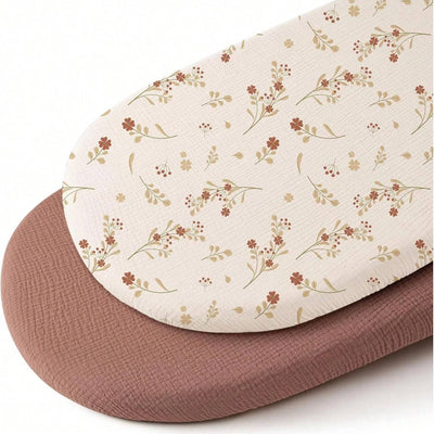 True Haven | 2-Pack Muslin Bassinet Sheets – Soft Breathable Cotton, Fits Bassinets & Moses Baskets