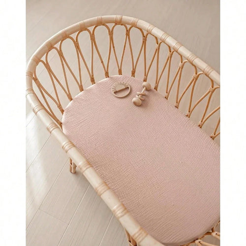 True Haven | 2-Pack Muslin Bassinet Sheets – Soft Breathable Cotton, Fits Bassinets & Moses Baskets