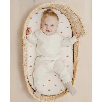 True Haven | 2-Pack Muslin Bassinet Sheets – Soft Breathable Cotton, Fits Bassinets & Moses Baskets