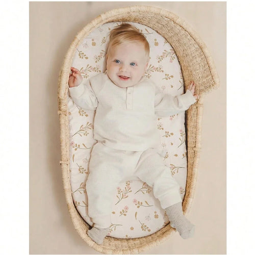 True Haven | 2-Pack Muslin Bassinet Sheets – Soft Breathable Cotton, Fits Bassinets & Moses Baskets