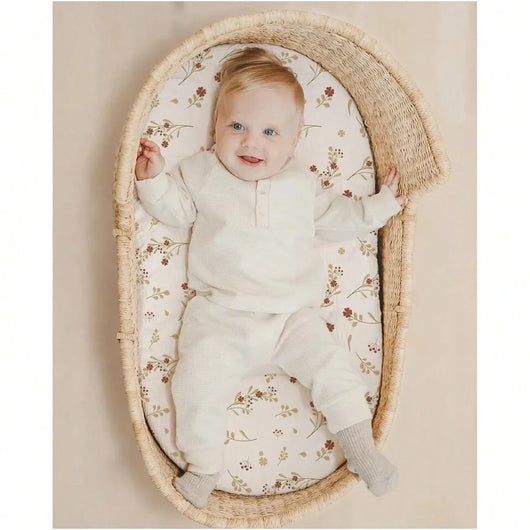 True Haven | 2-Pack Muslin Bassinet Sheets – Soft Breathable Cotton, Fits Bassinets & Moses Baskets