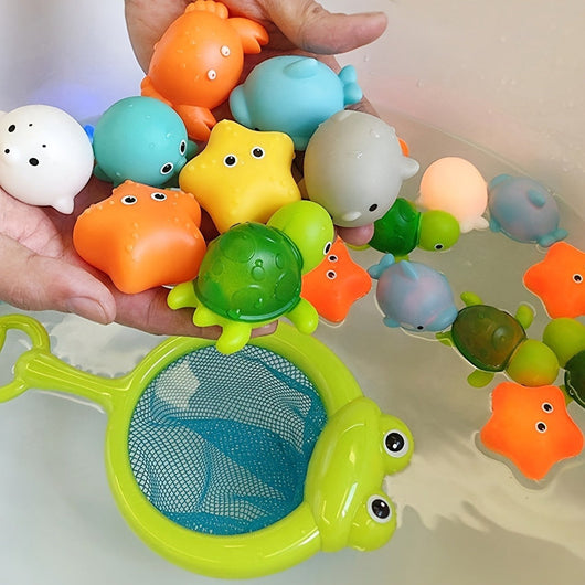 True Haven | Light-Up Floating Bath Toys – No-Hole Mold-Free Design, Sea Animal Set