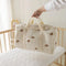 True Haven | Quilted Diaper Bag Organizer – Embroidered Cotton Design, Spacious Multi-Pocket Storage