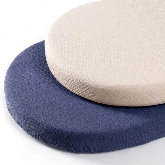 True Haven | 2-Pack Muslin Bassinet Sheets – Soft Breathable Cotton, Fits Bassinets & Moses Baskets
