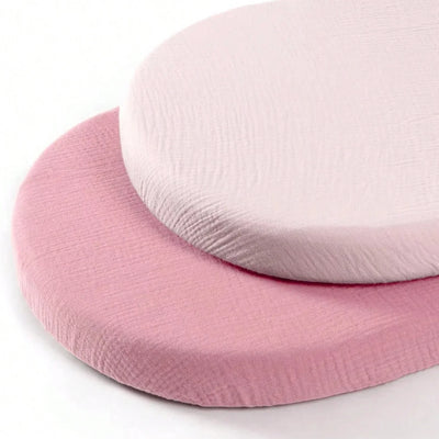 True Haven | 2-Pack Muslin Bassinet Sheets – Soft Breathable Cotton, Fits Bassinets & Moses Baskets