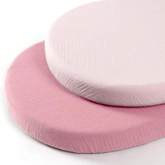 True Haven | 2-Pack Muslin Bassinet Sheets – Soft Breathable Cotton, Fits Bassinets & Moses Baskets