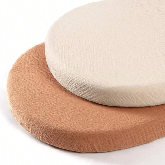 True Haven | 2-Pack Muslin Bassinet Sheets – Soft Breathable Cotton, Fits Bassinets & Moses Baskets