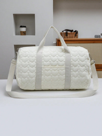 True Haven | Quilted Diaper Bag Organizer – Embroidered Cotton Design, Spacious Multi-Pocket Storage