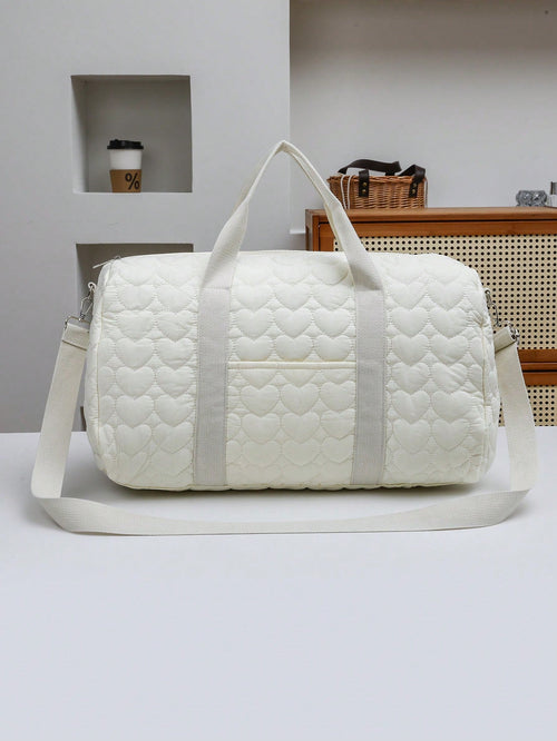 True Haven | Quilted Diaper Bag Organizer – Embroidered Cotton Design, Spacious Multi-Pocket Storage