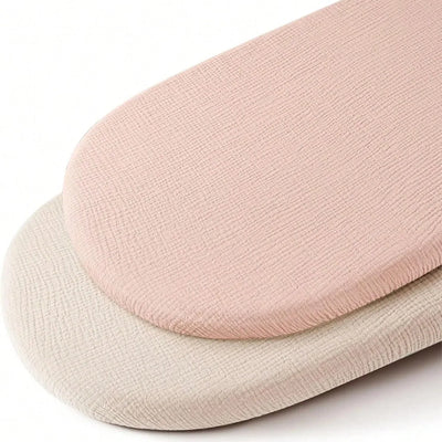 True Haven | 2-Pack Muslin Bassinet Sheets – Soft Breathable Cotton, Fits Bassinets & Moses Baskets
