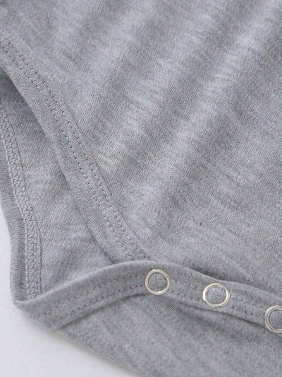 True Haven | Baby Boy Heart & Letter Print Romper – Soft Breathable Cotton, Easy Snap Closures