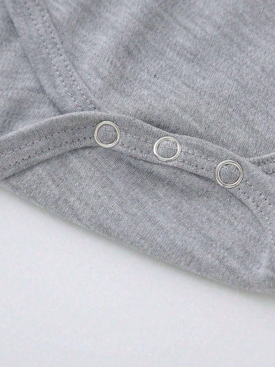 True Haven | Baby Boy Heart & Letter Print Romper – Soft Breathable Cotton, Easy Snap Closures