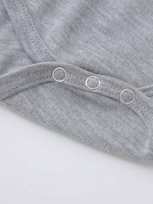 True Haven | Baby Boy Heart & Letter Print Romper – Soft Breathable Cotton, Easy Snap Closures