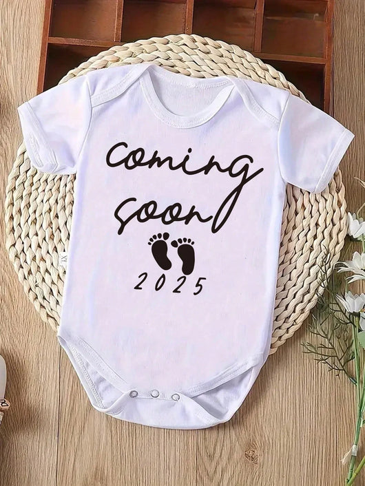 True Haven | Baby Boy Heart & Letter Print Romper – Soft Breathable Cotton, Easy Snap Closures