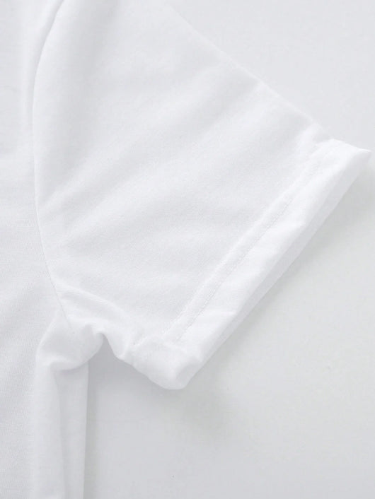 True Haven | Baby Boy Heart & Letter Print Romper – Soft Breathable Cotton, Easy Snap Closures