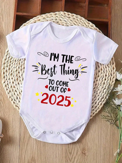 True Haven | Baby Boy Heart & Letter Print Romper – Soft Breathable Cotton, Easy Snap Closures