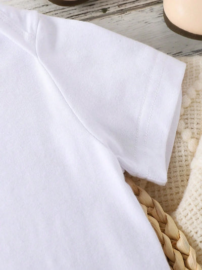 True Haven | Baby Boy Heart & Letter Print Romper – Soft Breathable Cotton, Easy Snap Closures